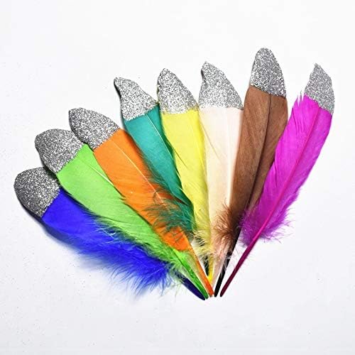 Zamihalaa 10pcs/lot Spray Gold Silver Goose Feathers 15-20cm6-8 penas douradas para artesanato Decoração de penas