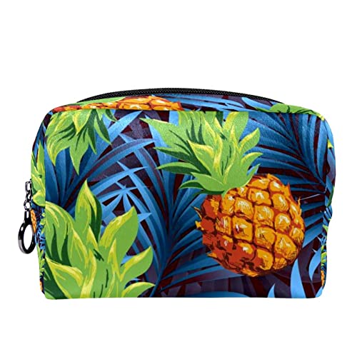 Bolsa de maquiagem tbouobt bolsa de bolsa cosmética bolsa bolsa com zíper, frutas tropicais de abacaxi moderno vintage moderno