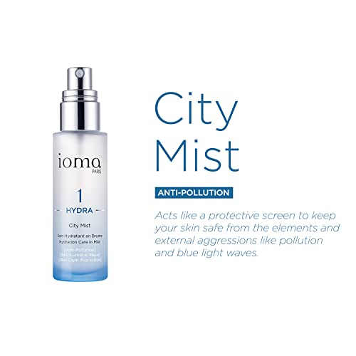 Ioma Paris - Hydra City Mist - Spray de névoa facial hidratante - Proteção para o sol, poluição e luz azul,