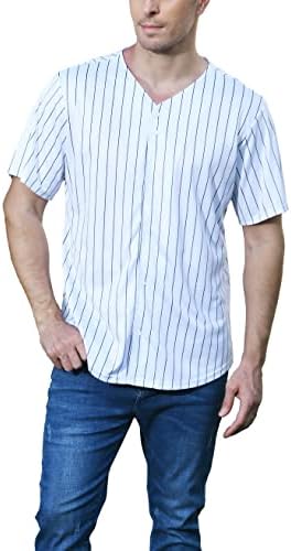 Yuji Itadori Jersey de beisebol masculina de manga curta V de pescoço Button Down Tee Camisde