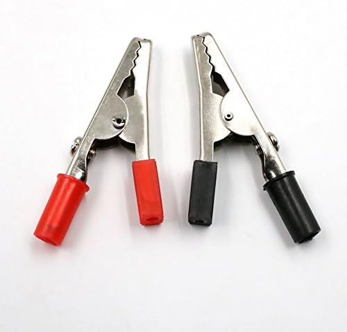 Akoak 20pack 50mm Manças plásticas Probem de metal jacaré metal clipes conector conecte o plugue de soquete para bateria
