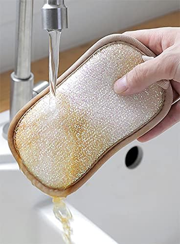 Prettyard reutilizável Escovo de limpeza de limpeza de esponja de esponja reutiliza com cabide para lavar louça de cozinha, panelas