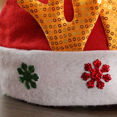 Pretyzoom Bling Seqins chapéu de natal confortável chapéu de chapéu para Merry Christmas Ornament Decor