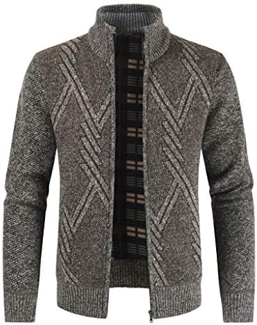 iyyvv inverno masculto malha casual cardigan jaqueta suéter stand colar zíper casaco