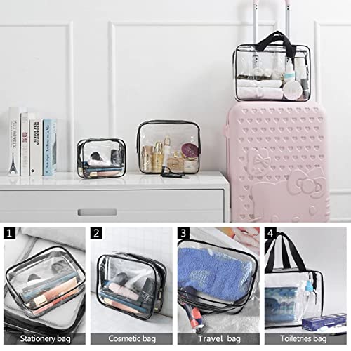 6pcs Crystal Clear PVC Viagem Kit de bolsa de higiene pessoal para homens, sacos de armazenamento de organizador de embalagem de vinil