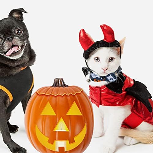 Colarinhos de gatinho patkaw 2pcs halloween colarinhos de estimação colarinho de cão ajustável com tirha bell pumpkin bat ghost gato