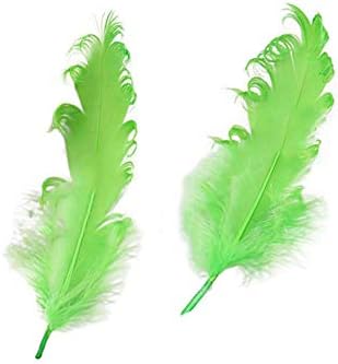 VideOpup 20pcs Green Curled Edge Feathers 12-17 cm Feathers naturais para festas de decoração de roupas artesanais DIY Reuniões de
