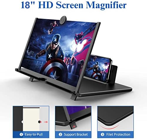 Linheiro de tela de 18 para telefone celular -3d HD Grader Lowerger Screen para filmes, vídeos e jogos -suporte de suporte de