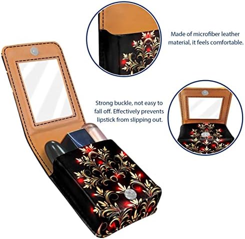 Bolsa de armazenamento portátil de batom de batom pequeno saco de cosméticos de Natal Tree de peles dourada de batom