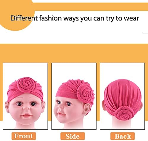 6 peças chapéus de turbante bebê algodão infantil gorro turbans para meninos recém -nascidos garotos de cabeça macia para
