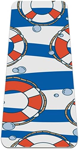 Ndkmehfoj Lifebuoy água azul ondas brancas faixas dobráveis ​​ginástica dobrável tapete yoga tape