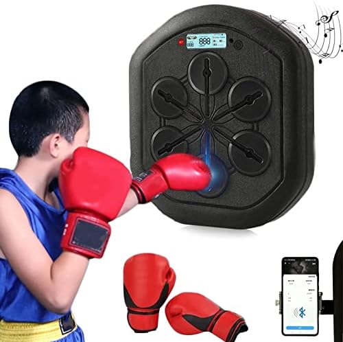 Máquina de boxe de música pskser com luvas - Máquina de jogo de punção inteligente de parede de boxe eletrônica com reação e coordenação
