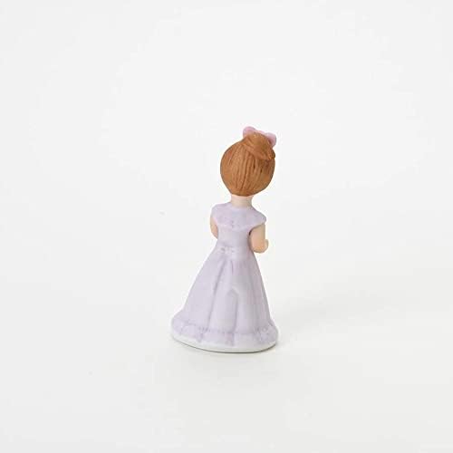 Enesco Growl up Girls “Brunette Idade 4” Fatueta de porcelana, 3,5 ”, Branco