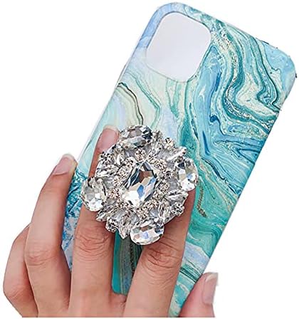 Bzybel Big Crystal Rhinestones Cell Telenting Titular Electronics Ring Porta de toque de dedo de dedo Kickstand Compatível