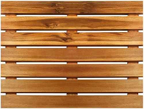 Villa acacia tapetes de banho de madeira -23 x 23 polegadas acacia madeira interna ou externa tapetes - tapetes