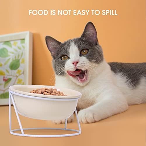 Tigelas de gato Kjec, tigela de comida de gato, nossas tigelas de gato inclinadas elevadas elevadas para alimentação e água - ideal