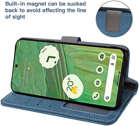 ASUWISH Compatível com o Google Pixel 7 5G Caixa de carteira e protetor de vidro temperado Lanyard Flip Flip Credit