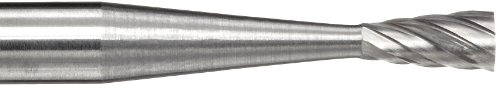 Bassett Sn-41 Taper Solid Carber Bur, acabamento não revestido, corte único, extremidade simples, 1/8 Shank, 3/32 Diâmetro