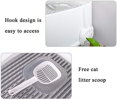 Caixa de areia de gato, suprimentos de limpeza de animais de estimação de vaso sanitário de gato totalmente fechados