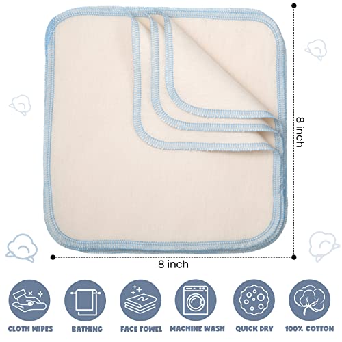64 PCs Flanela pano Baby Wipes reutiliza fraldas para bebês lenços lavajucados de bebê lava -branqueado de rosto macio e resistente