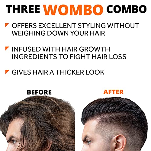 Pomada espessante de estilo de cabelo - retenção média para homens - ingredientes de crescimento de cabelo biotina, saw palmetto,
