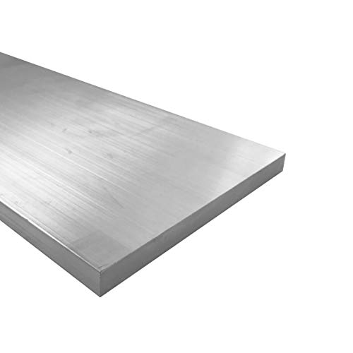 Barra plana de alumínio de 1/2 x 6, placa 6061, comprimento de 24 polegadas, estoque de moinho T6511