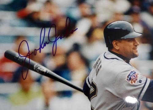 John Jaha autografou 16x20 Foto Milwaukee Stock 214948 - Fotos autografadas da MLB