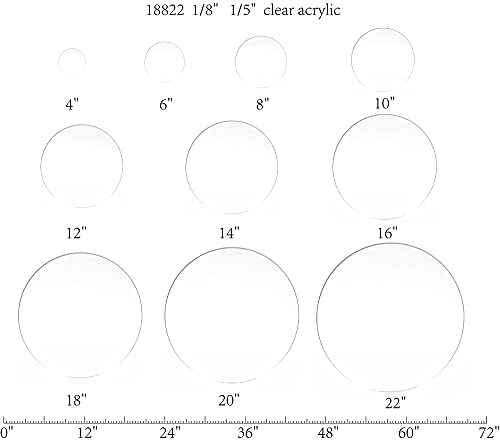 FixtUledIsplays® 6pk 4 Clear acrílico acrílico Lucite Circle Round Disc, 1/8 espessura 18822-4 -1/8 -6pk-nf