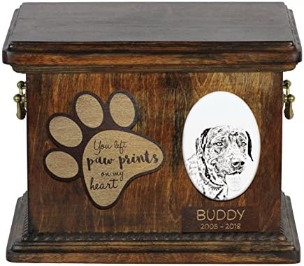 Art Dog Ltd. Catahoula Cur, urna para as cinzas de cachorro com placa de cerâmica e descrição