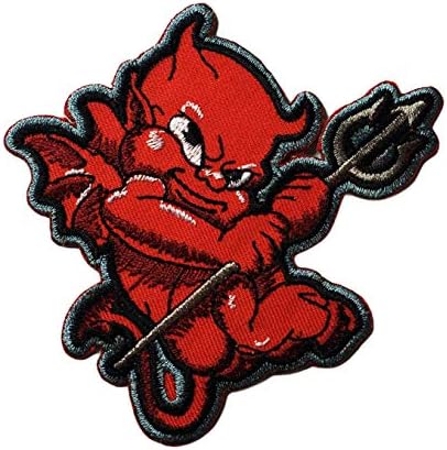 Red Devil Satanás Anjo da Morte Arma Três Interior Crianças De Carioon Ferro Em Patch Bordado Patch Supplies Para Backpack Roupas