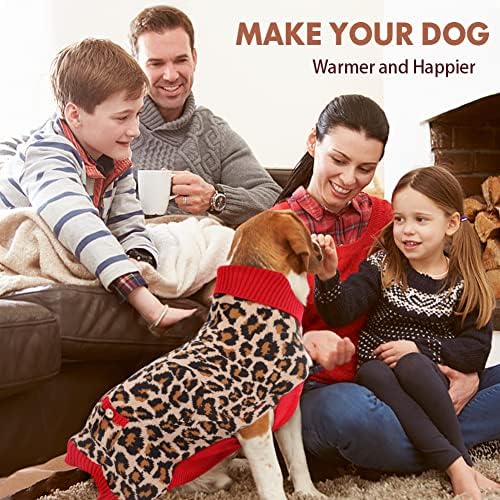 Suéter de cão sheripet para pequenos cães médios e grandes suéteres de cães de leopardo suéteres de gato para meninas suéter de