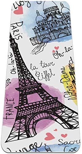 Siebzeh vintage Paris Eiffel Tower post cartão postal premium ioga grossa MAT ECO AMPLICAÇÃO DE RORBO
