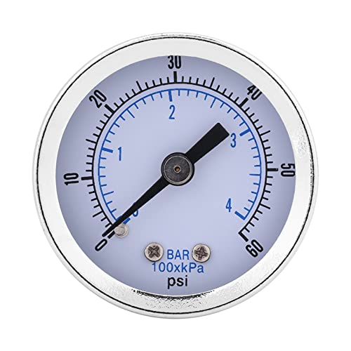 Medidor de pressão do ar, 0-60psi 0-4bar 1/8BSPT Beda de pressão Double Sconge Mini Pressão Minitério de pressão para água do ar