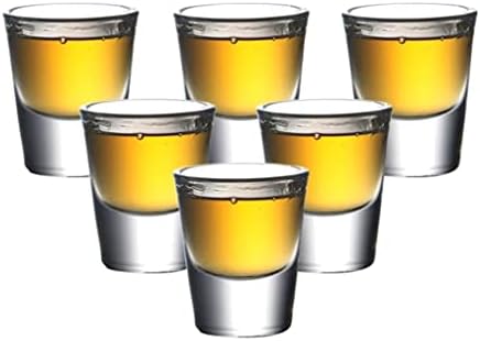 Conjunto de Gretd de 6pcs 1oz de óculos de uísque da base pesada 1 oz para bebidas alcoólicas de bebidas alcoólicas ao