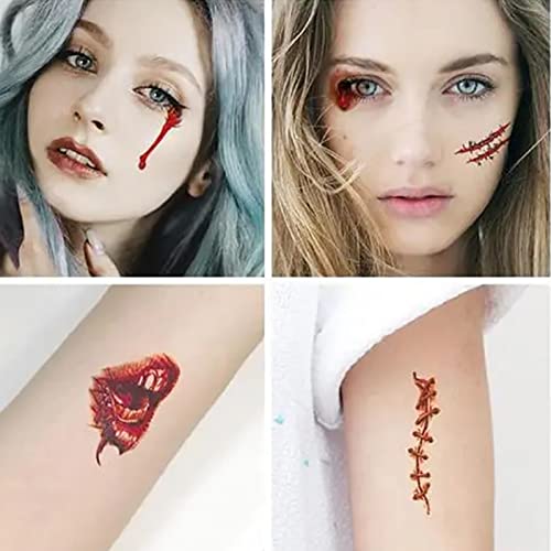 Tatuagens temporárias de Halloween para crianças meninas meninas mulheres tatuagens homens-temporárias adesivas para