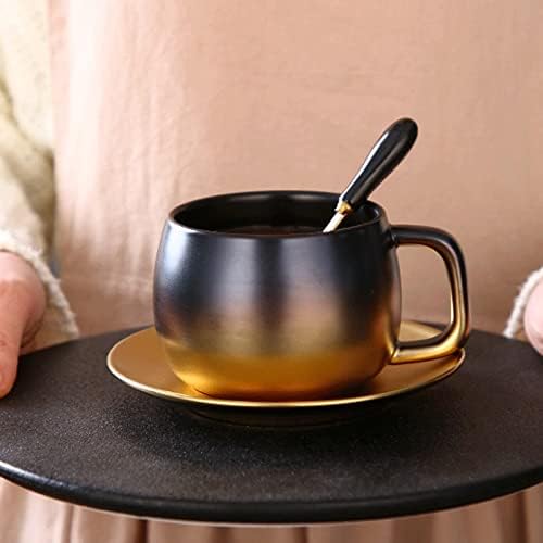 Xícara de café Preto Marmore de mármore de ouro xícaras de café com caneca caneca de café condensado Café café