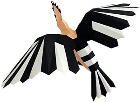 Pássaro com asas onduladas em papel 3d escultura artesanal troféu de papel de origam