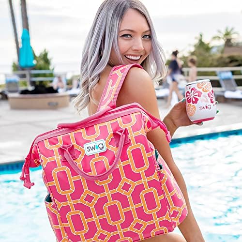 Swig Life Packi Backpack Cooler, portátil, leve e à prova d'água Backpack de praia com um novo e melhorado zíper de
