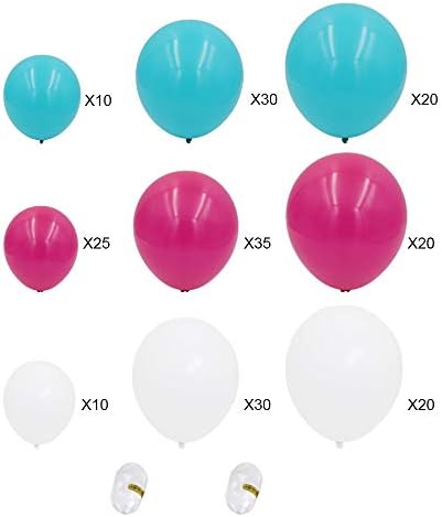 Music Birthday Party Supplies 200pcs Parede de balão 5/10/12 polegadas lago azul branco rosa escura Balões de látex vermelho
