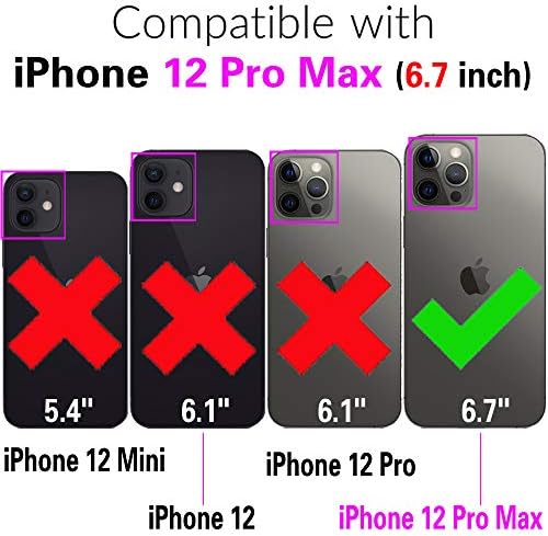 Capa de telefone Asuwish para iPhone 12 Pro Max 6.7 Tampa da carteira e protetor de vidro temperado portador de cartão de lixeira