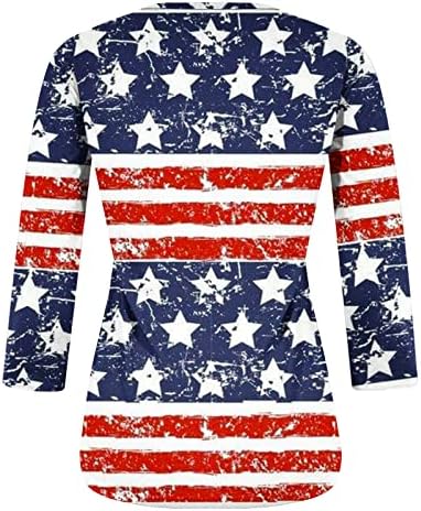 Camisetas patrióticas de bandeira americana de verão feminino Tamas casuais de verão