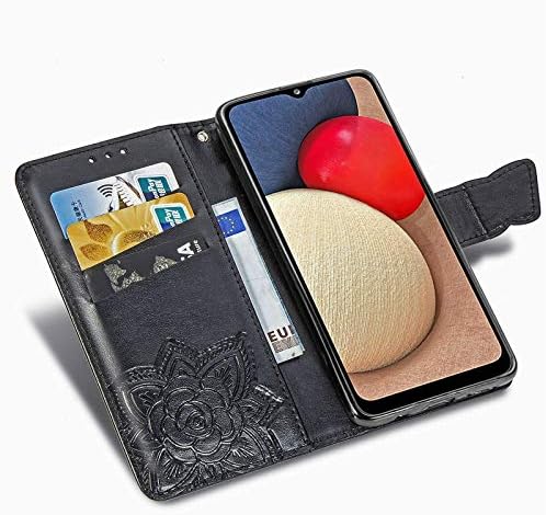 Qivstar Compatível com a capa Samsung Galaxy A03S Phone de carteira, couro premium PU Premium com relevo com tampa de suporte magnético