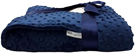 Meg original marinho azul minky ponto bebê berço/berçário cobertor