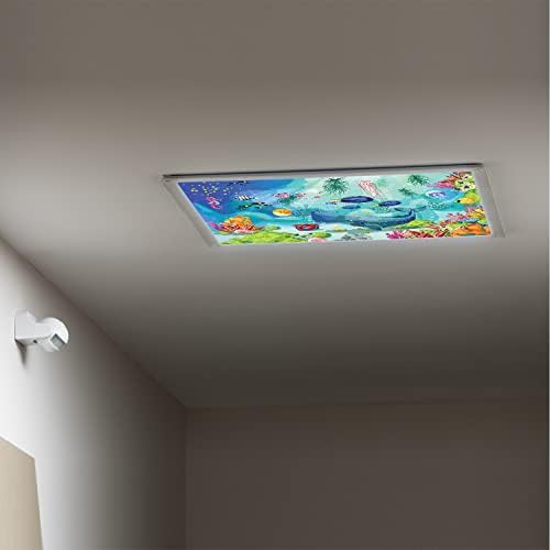 Tampas de luz fluorescentes para o teto dos painéis de difusor de luz colorida de luminária de padrão de padrão oceano-fluorescente