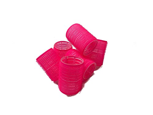 Auto -agarrar segurando rolos de cambalhota de cabelo cor rosa tamanho grande - 6 pc