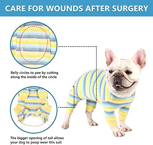 Etdane Dog Surgical Recovery Suit Pet após o macacão de cirurgia de manga longa para fêmeas cães de cachorro do sexo masculino