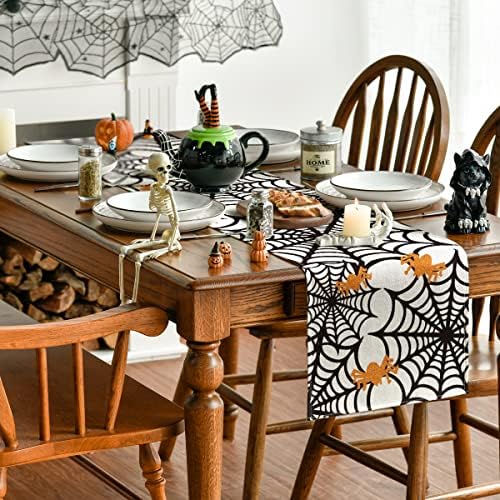 Modo Artóide Spider Table Runner, Halloween Holiday Kitchen Dining Table Decoration for Indoor Outdoor Home Party Decor 13 x 72 polegadas