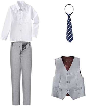 Meninos ternos de meninos Slim Fit Fit 4 peças Terno formal de roupas para crianças Smoking Wedding Conjunto de meninos