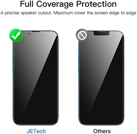 Protetor de tela de cobertura completa da Jetech Privacy para iPhone 13/13 Pro 6,1 polegadas de filmes de vidro temperado anti-spy,