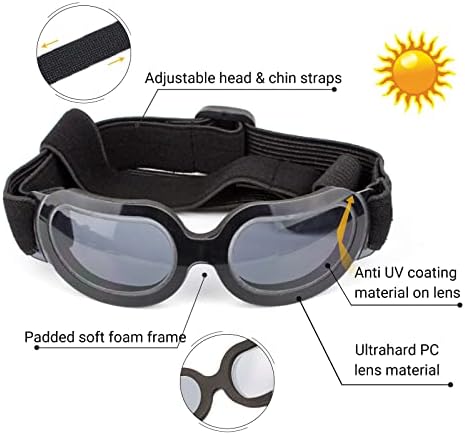 Óculos de cães pequenos Namsan Proteção UV Sungalsses de cachorrinho limpo Ajuste Sungalsses fácil desgaste de motocicleta